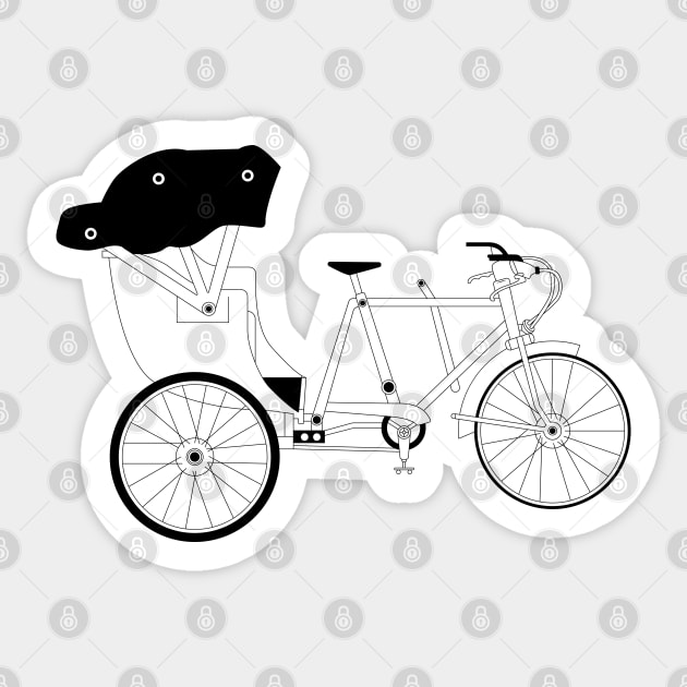 Rickshaw Black Outline Sticker by kindacoolbutnotreally